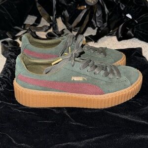 Rihanna Fenty Dark Green/ Burgundy Creepers